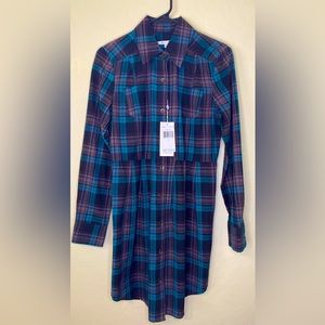 NWT Vintage Plaid Shirt Dress